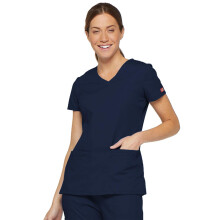 Dickies Dames Signature Jr. Fit V-Hals Top Medische Scrubs Shirts, Marine, 3X-Large Plus
