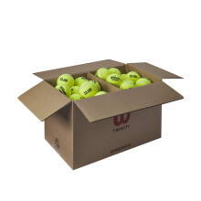 Balles de tennis Wilson Triniti, 72 balles, 100% recyclable, Jaune, WR8201501