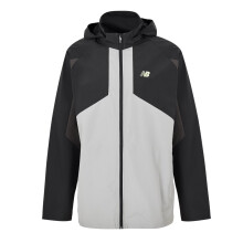 (XL, Black) New Balance Mens Balance Colour Block Woven Regular Long-Sleeved Hooded Jacket