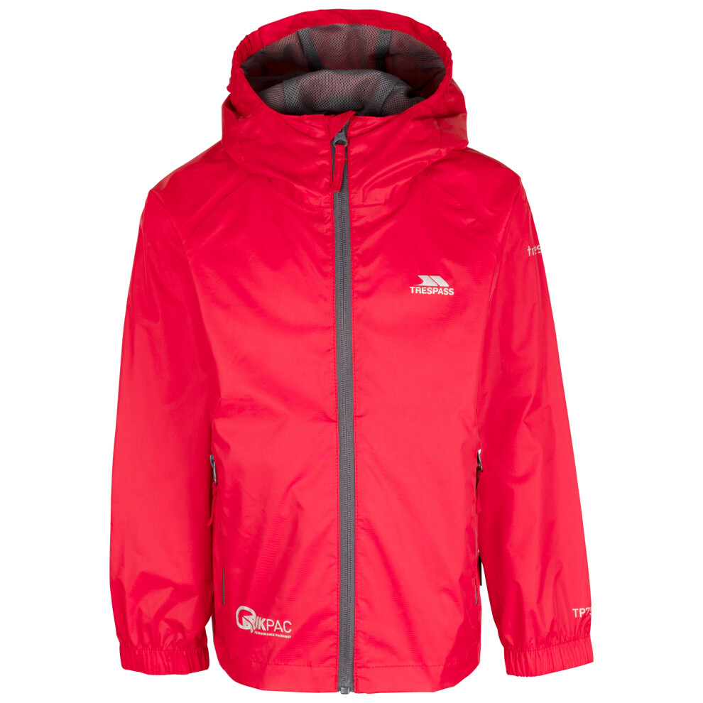 Trespass (9/10, Red) Unisex Kids Packaway Jacket - Qikpac