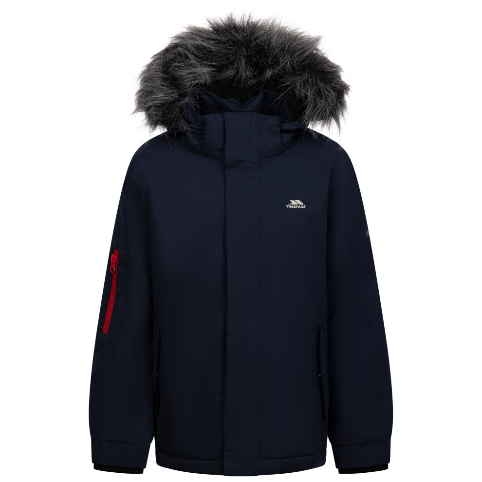 Trespass Boys Padded Rain Jacket Braddan Blue 3/4 - Image 2