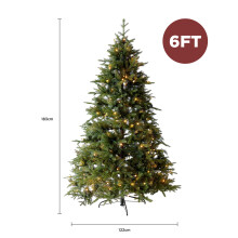 Charles Bentley Luxury Pre-Lit Faux Nordic Spruce Hinged Christmas Tree