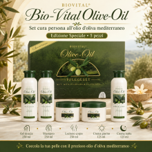 Set Cura della Persona 5 Pezzi con Olio d'Oliva – Edizione Speciale Bio-Vital con Gel Doccia, Shampoo, Lozione Corpo, Crema Giorno
