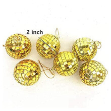 60-Piece Mirror Disco Decoration, Party or DJ Lighting Effects, Home Decoration, Stage Props (2 Inches, Gold)
