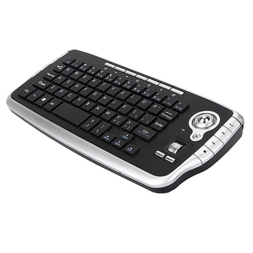 2X 2.4GHz Wireless Keyboard with Trackball Mouse Scroll Wheel Remote Control for Android TV BOX  TV PC Silver 2