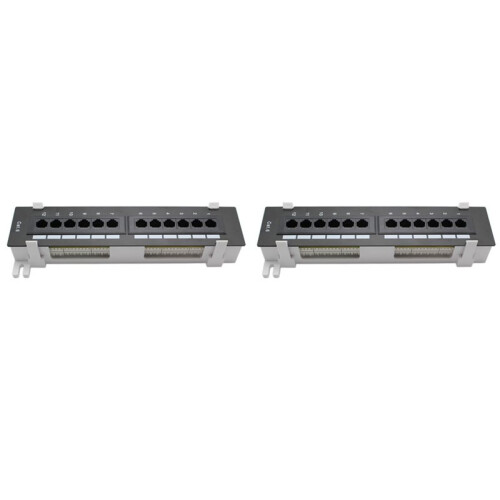 2X Network Tool Kit 12 Port CAT6 Patch Panel RJ45 Networking Wall Mount Rack with Wall Mount Bracket 1
