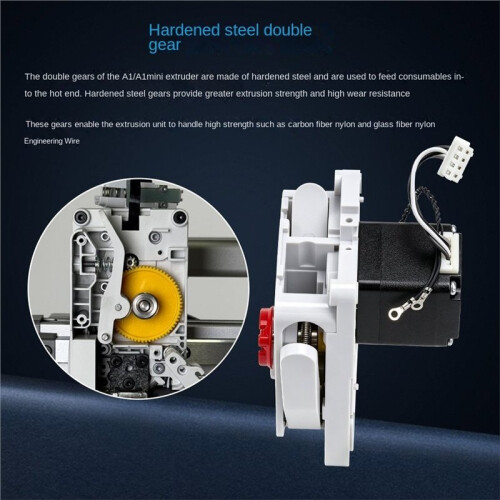 Extruder Unit Hardened Steel Gear Plastic Extruder Component Kit for  A1,A1  3D Printer 2