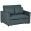 Loveseat Sofa Bed, Convertible Bed Settee with 2 Pillows, Side Pockets, Charcoal Grey 1