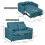 Loveseat Sofa Bed, Convertible Bed Settee with 2 Pillows, Side Pockets, Blue 5