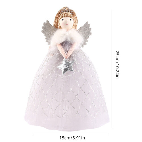 Personalized Gray Angel Christmas Tree Topper Indoor Decor 2
