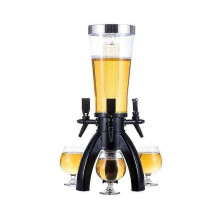 Distributeur de boissons avec colonne à bière à 3 robinets, capacité de 3 L, tube réfrigérant, facile à nettoyer, idéal pour bars,