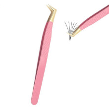Lash Tweezers Non-Slip Tip Volume Curved Boot Angled Tips Tweezers For Light or Mega Volume Fans Lash Extension Tweezers Lash Applicator Too