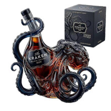 Carafe à liqueur en verre sculpté en forme de pieuvre 3D, récipient en verre d'art nautique Kraken des profondeurs, carafe décorat