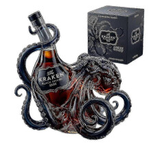 Carafe à liqueur en verre sculpté en 3D en forme de pieuvre, inspirée du Kraken des profondeurs marines, récipient décoratif pour