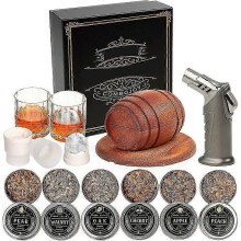 Kit pour fumer le whisky avec chalumeau - Kit pour fumer les cocktails, kit pour fumer les boissons Old Fashioned, cadeau d'annive