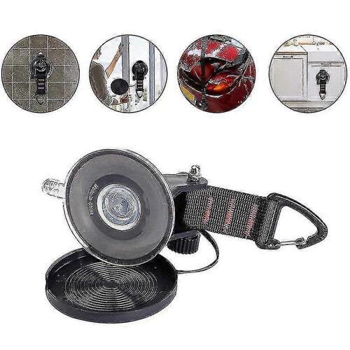 Set di 4 ventose resistenti con ganci, ideali per auto e campeggio. 1