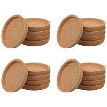 Lot de 20 sous-verres en liège naturel, résistants à la chaleur et à l'eau, réutilisables et de forme ronde, pour restaurants et b