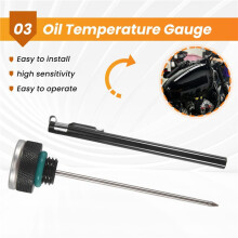 Bouchons de Réservoir de Carburant pour Moto M20 X 2,5 avec Jauge de Température D'Huile 35 mm, Pointeurs 0-200 C, Couvercle de Thermomètre.
