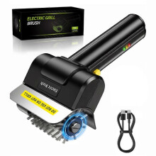Brosse de nettoyage pour barbecue électrique sans fil 2000 mAh avec 1 tête de brosse rotative pour usage extérieur