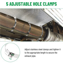 Exhaust Pipe Insulation Sleeve High-Temperature Fire-Retardant Exhaust Manifold 1200F Automotive Accessories