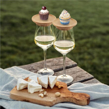 6 Piezas de Adornos para Copas de Vino, Plato de Bambú para Embutidos, Adorno para Tabla de Embutidos para Copas de Vino