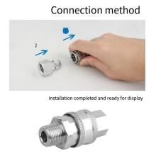 High-Pressure Water Gun Quick Connector, Stainless Steel NPT4 to DN15 Adapter, Suitable for Garden Hoses, Car Washes