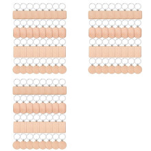 Porte-Clés en Bois Vierges, 96 Pièces Gravure sur Bois Vierges Porte-Clés en Vrac Porte-Clés en Bois Inachevé Porte-Clés Porte-Clés Bricolage