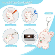2X A5 ShrinkyDink Kit de Porte-ClĂ©s, Kits de Papier RĂ©tractable Dinks pour Enfants Bricolage Artisanat avec Porte-ClĂ©s Boucle D'Oreille Pinces Ă