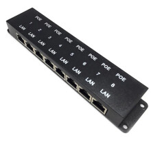 POE-8 Passiver 8-Port 100Mbps PoE-Injektor Midspan Ethernet-Stromversorgung für IP-Kamera Wireless AP 24V 48V PoE-Geräte