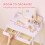 AIYAPLAY Kids Dressing Table with Stool, 3-Colour LED Lights Mirror, Drawer 6