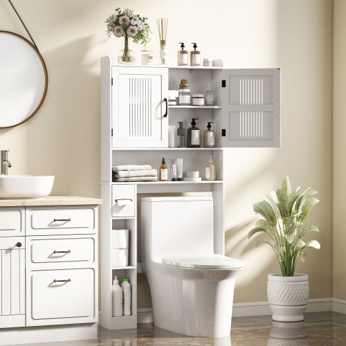 Homcom Mueble sobre Inodoro Blanco 80 x 19.5 x 170 cm 1