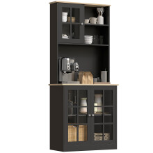 Alacena de Cocina Negro 80 x 37 x 183 cm
