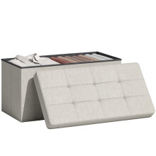 Banco de Almacenaje Beige 76 x 38 x 38 cm