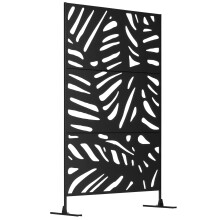 Biombo para Exterior Negro 122 x 45 x 198 cm