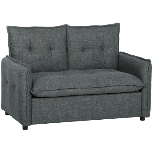 Homcom Sofá de 2 Plaza Gris 131 x 75 x 85 cm