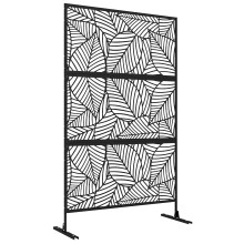 Biombo para Exterior Negro 122 x 45 x 198 cm