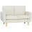 Homcom Sofá Dos Plaza Beige 134 x 74 x 84 cm 1