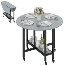 Mesa Comedor Plegable Gris 100 x 100 x 75 cm
