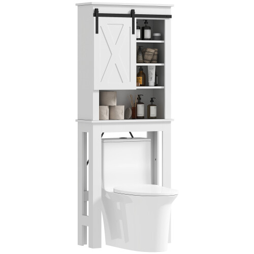 Homcom Mueble sobre Inodoro Blanco 67 x 25 x 172 cm