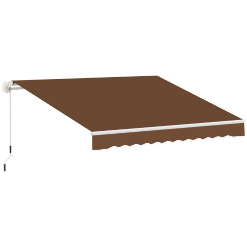 Outsunny Toldo Manual Retráctil marrón 295 x 245 x 151.5 cm