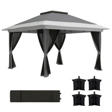 Carpa Plegable Gris 356 x 356 x 280 cm