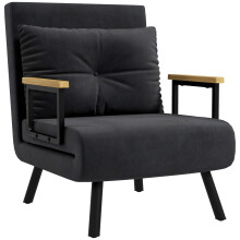 Sofá Cama Individual Negro 63 x 73 x 81 cm