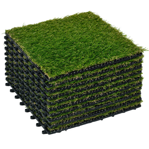 Outsunny Césped Artificial Verde 30 x 30 x 3 cm