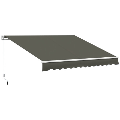 Outsunny Toldo Manual Retráctil Gris 350 x 250 cm