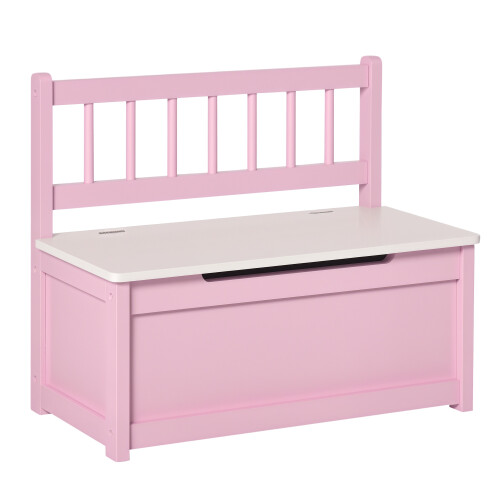 Homcom Baúl de Juguete Rosa 60 x 30 x 50 cm