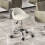 Homcom Taburete con Rueda Blanco 50 x 50 x 83 cm 6