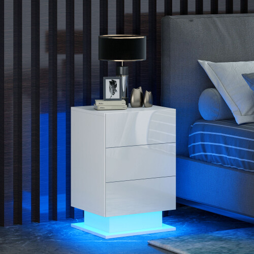 Homcom Mesita de Noche Blanco 40 x 35 x 60 cm 1