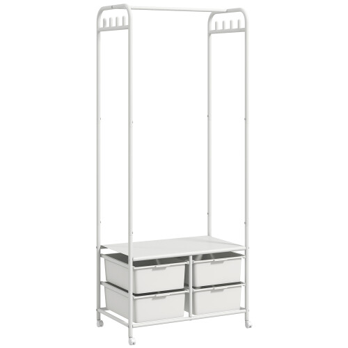 Homcom Perchero con Zapatero Blanco 63 x 37 x 153 cm