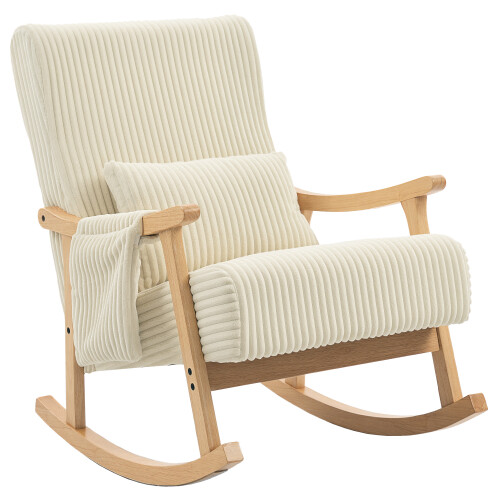 Homcom Silla Mecedora Beige 65 x 90 x 98 cm