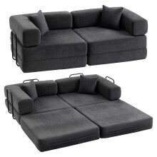 Sofá Cama Gris 198 x 100 x 69 cm